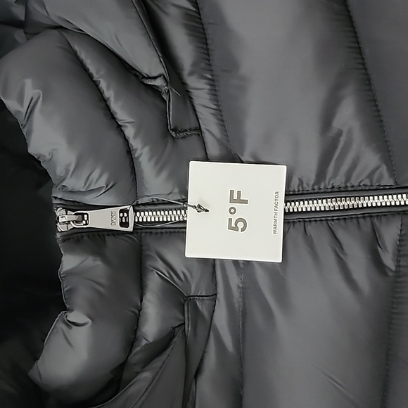 NWT DKNY Women's Black Puffer Hooded Jacket Water Resistant Packable Size L - Picture 6 of 16